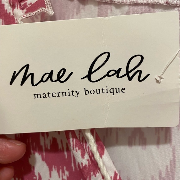 Red and White Maternity Dress Summer - Picture 4 of 5